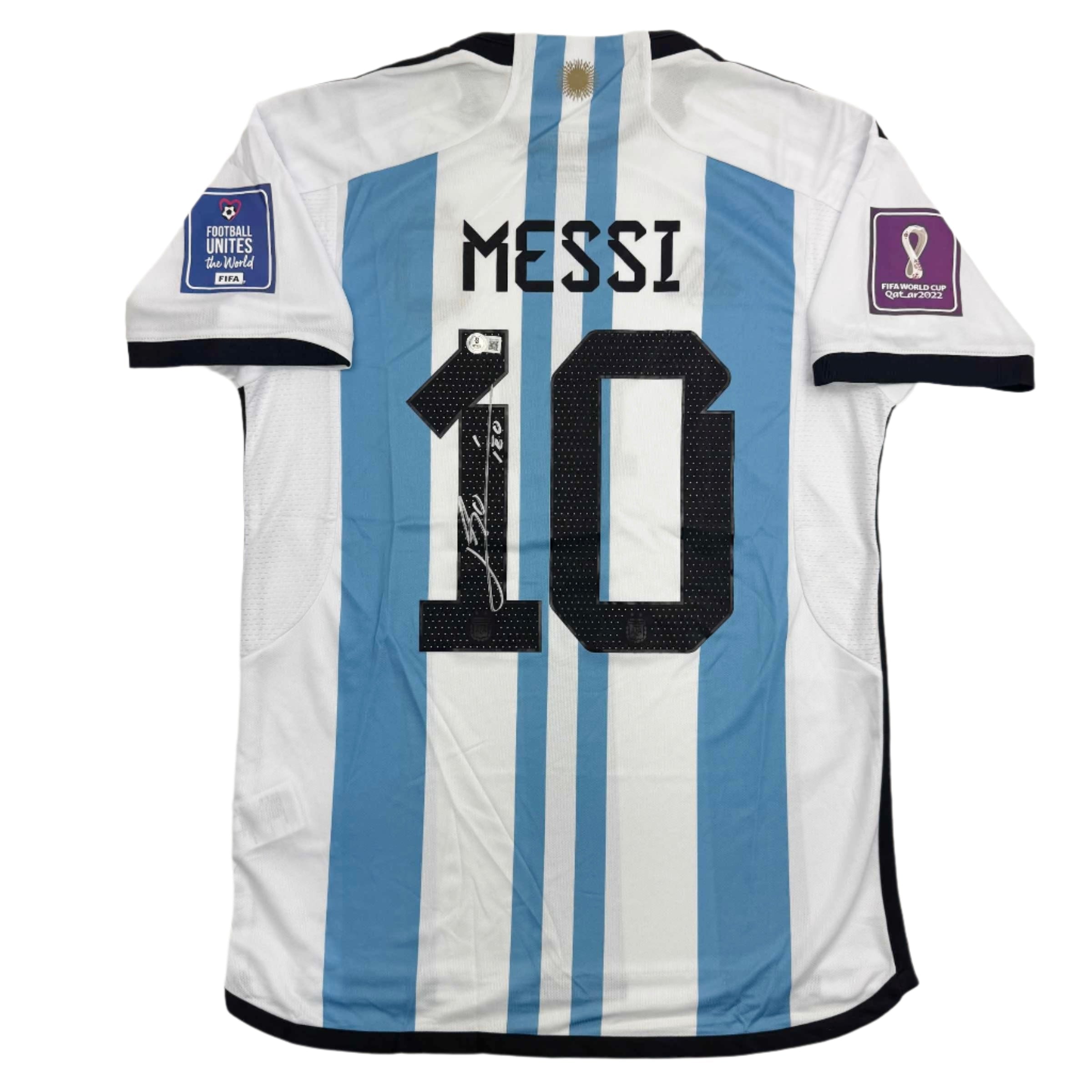 Autographed Lionel Leo Messi Argentina Blue/White Soccer Jersey
