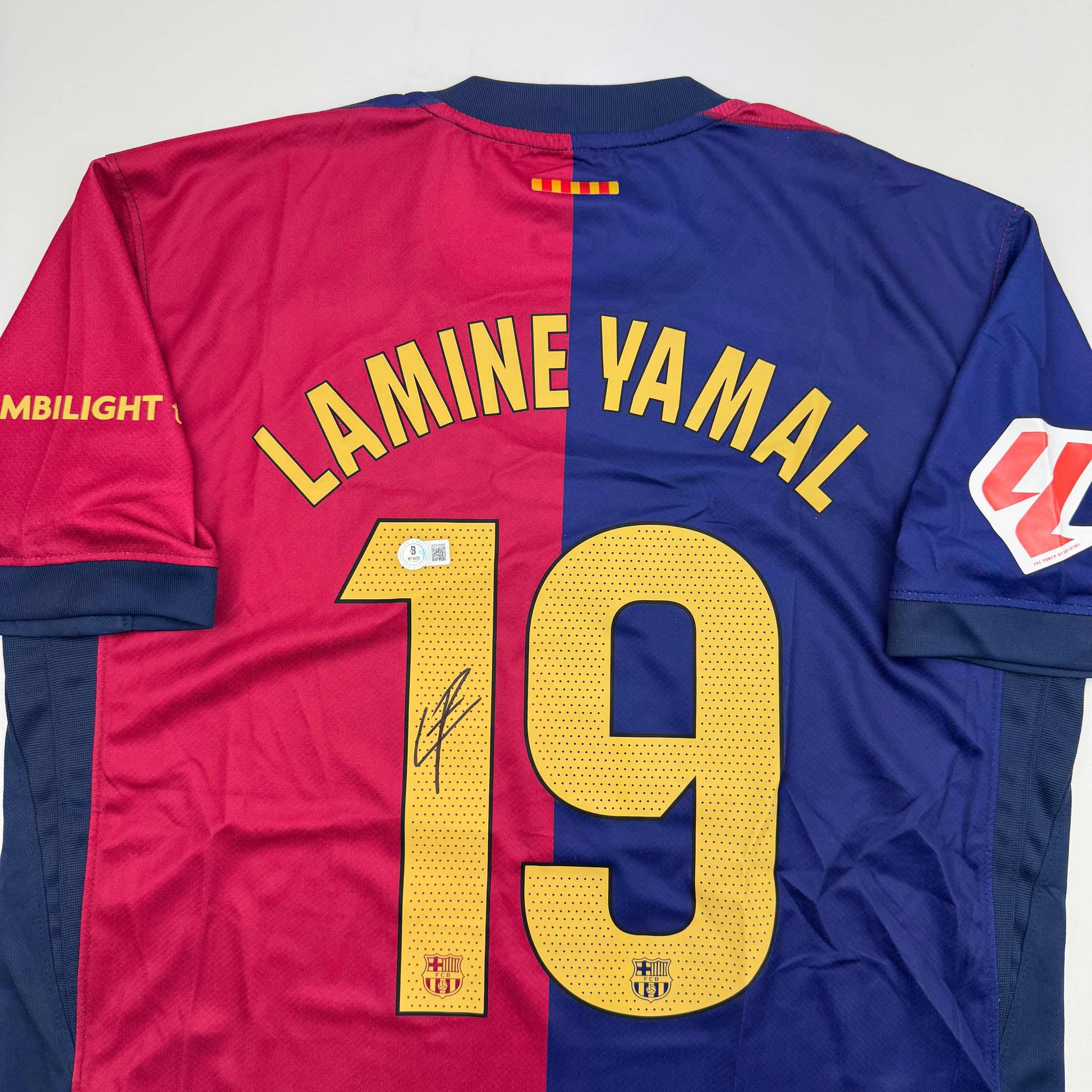 Autographed FC Barcelona Lamine Yamal Soccer Jersey