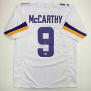 Autographed J.J. McCarthy White Football Jersey