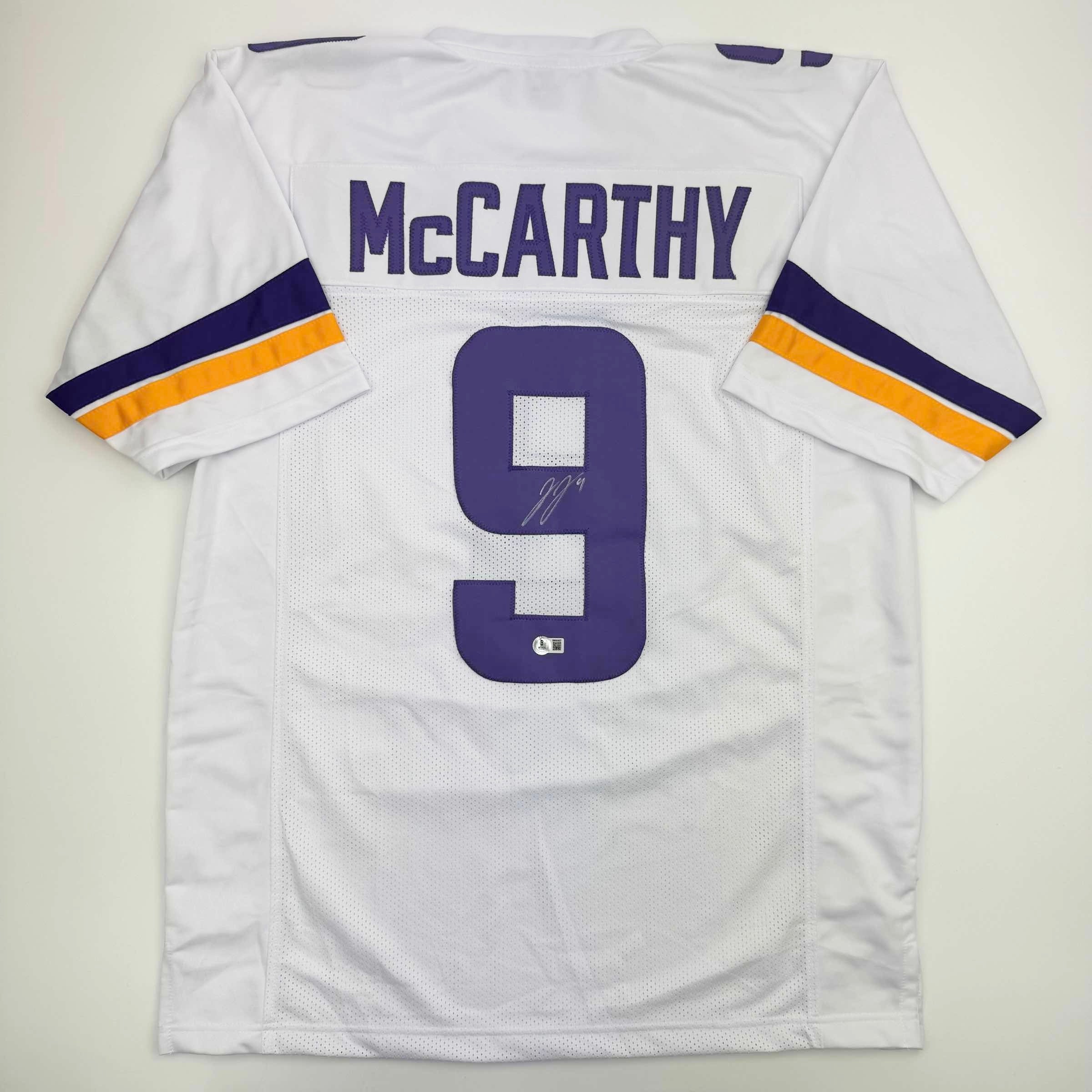 Autographed J.J. McCarthy White Football Jersey