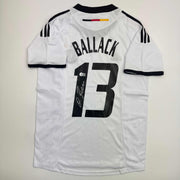 Autographed Michael Ballack Germany White Soccer World Cup Jersey