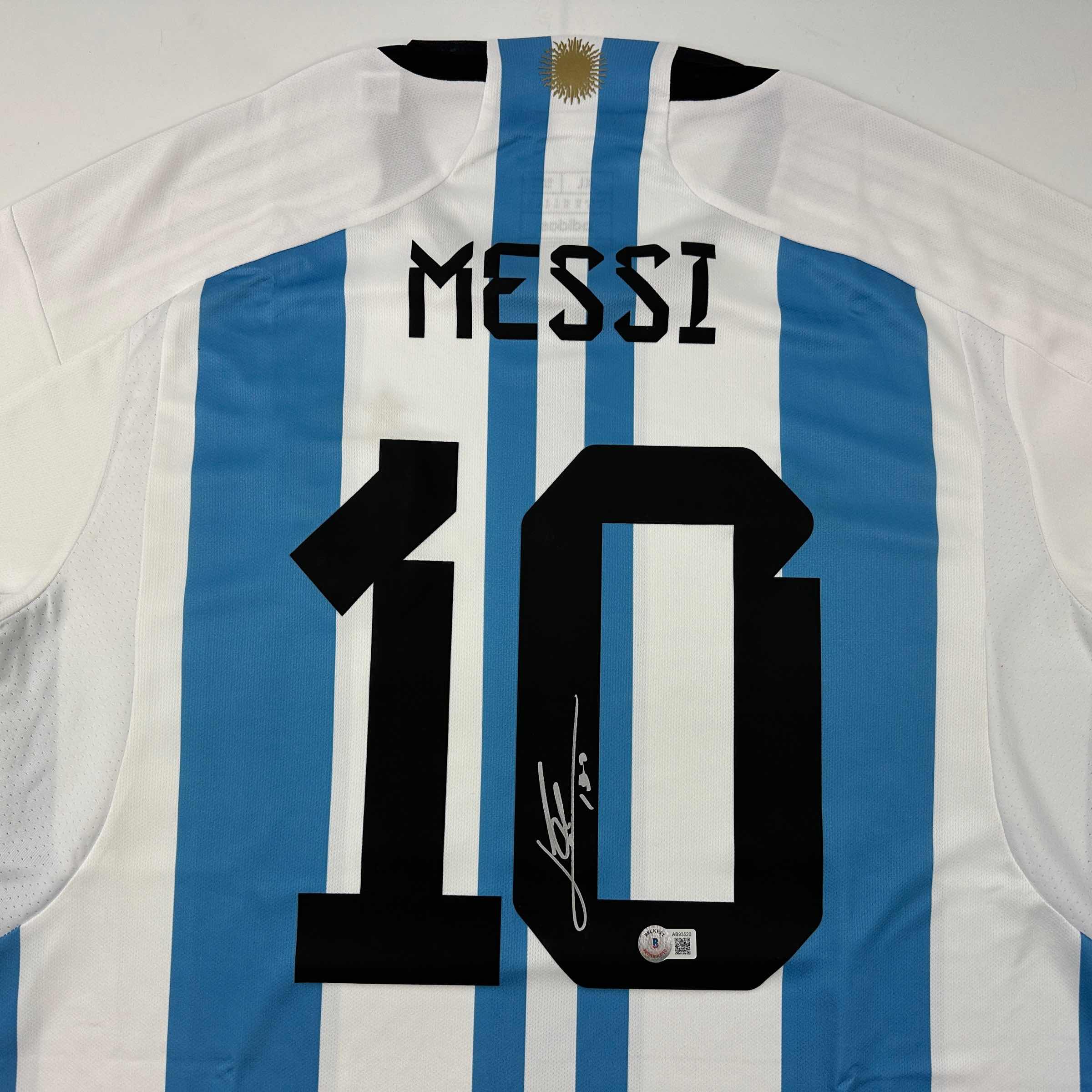 Autographed Lionel Leo Messi Argentina Blue/White Soccer Jersey