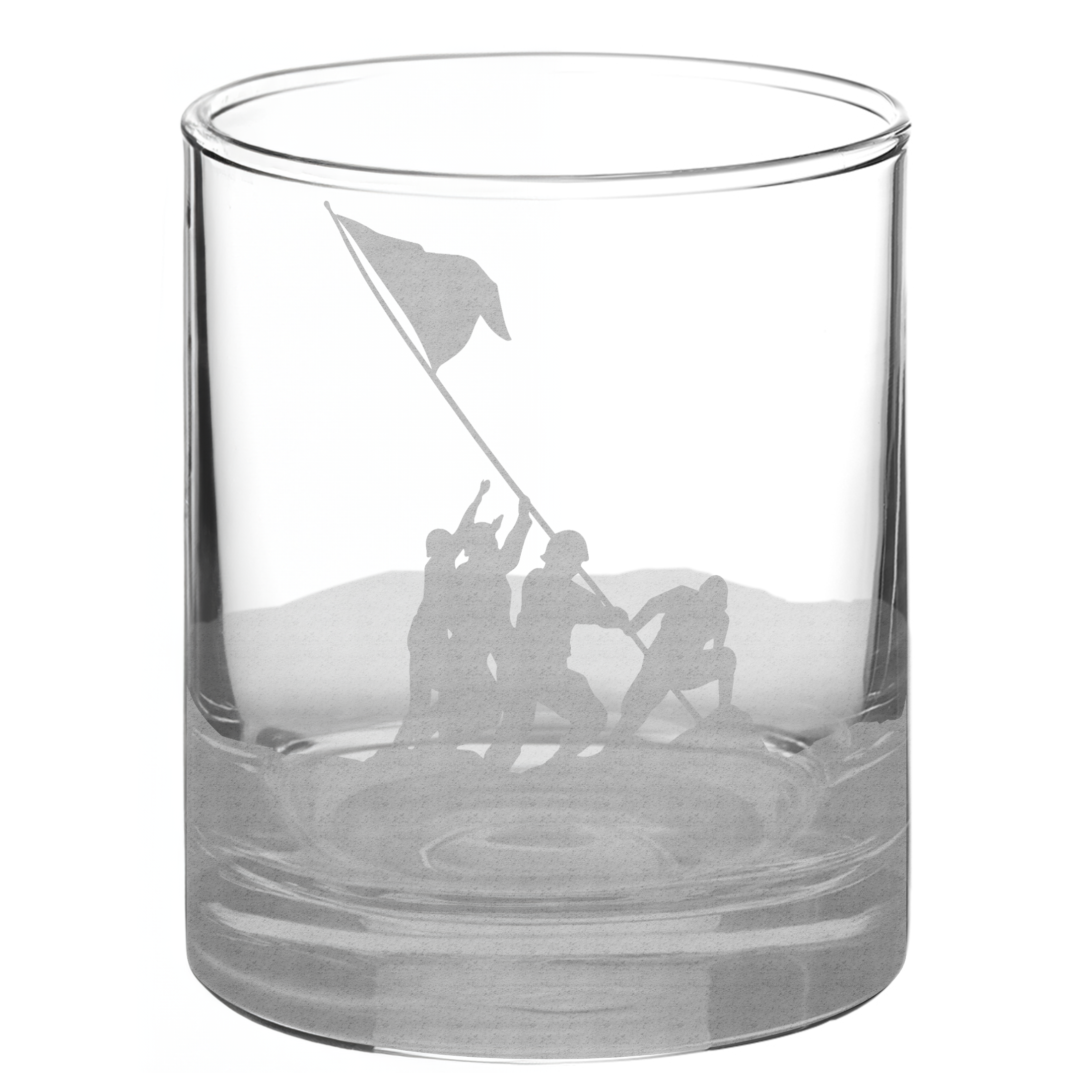 Iwo Jima Flag Raising Whiskey Glass