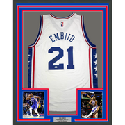 Autographed Philadelphia 76ers Joel Embiid White Basketball Jersey