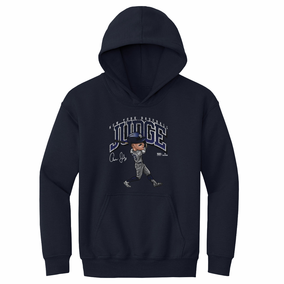 Aaron Judge New York Y Cartoon WHT Kids Hoodie