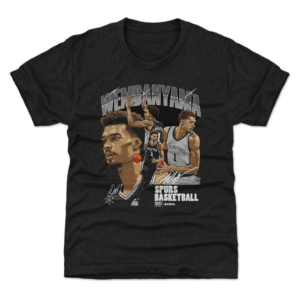 Victor Wembanyama San Antonio Spurs Collage Wht Kids T-Shirt