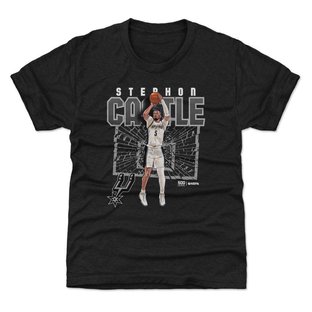 Stephon Castle San Antonio Spurs Shattered WHT Kids T-Shirt
