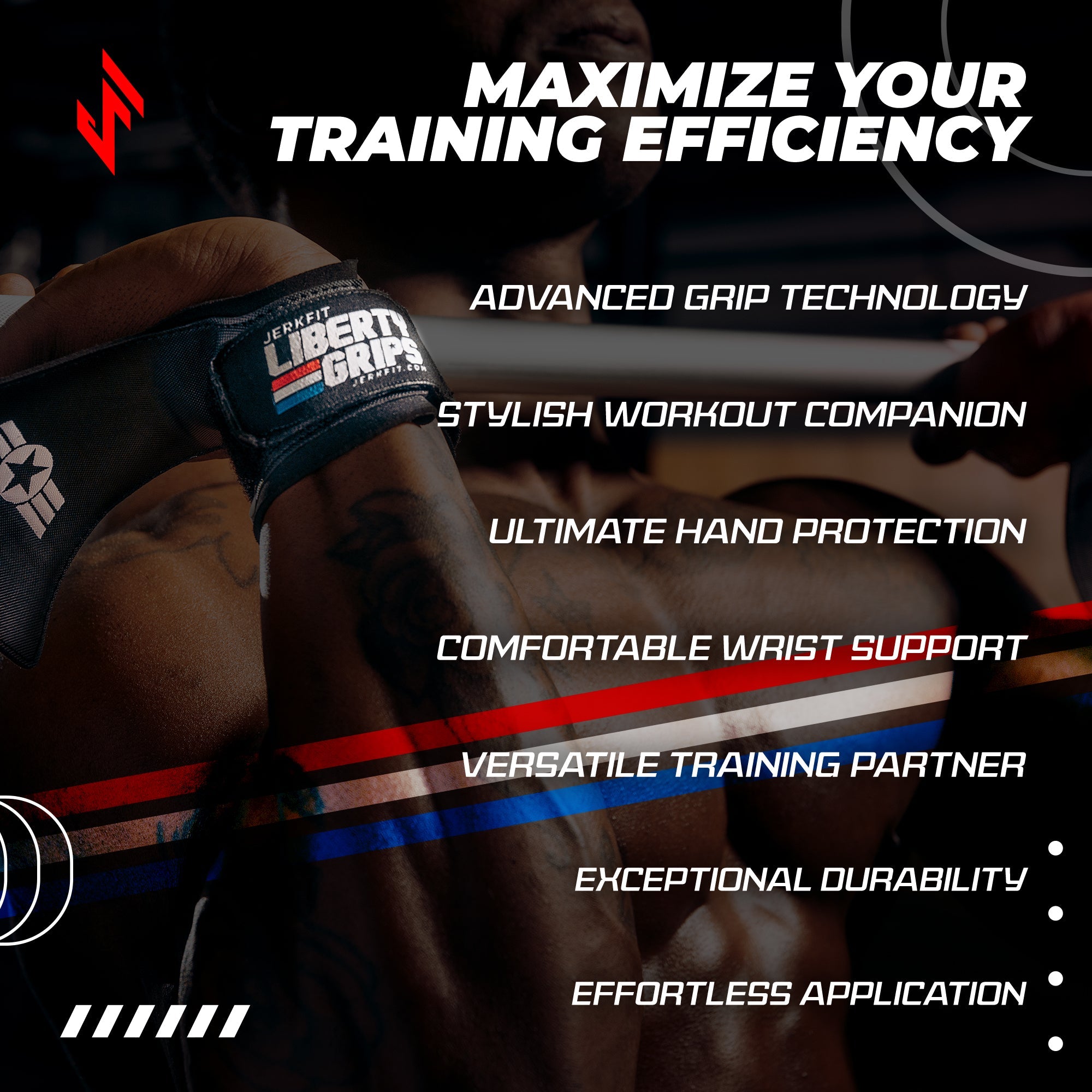 JerkFit Liberty Grips 2.0 Fingerless Hand Grips for CrossFit