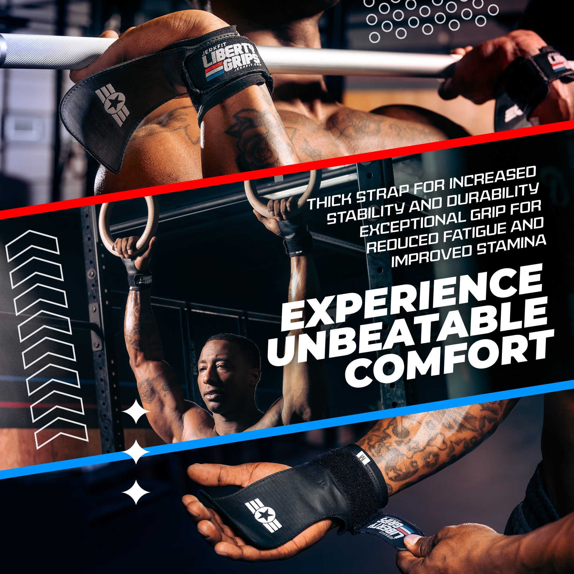 JerkFit Liberty Grips 2.0 Fingerless Hand Grips for CrossFit