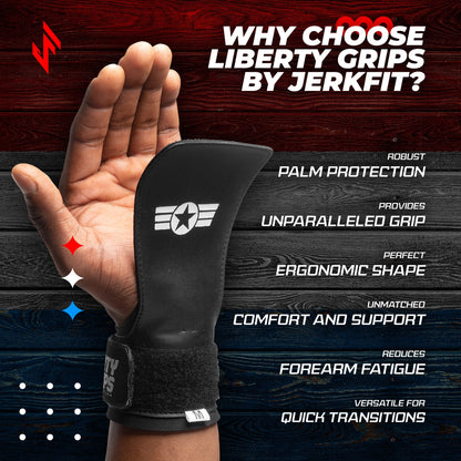JerkFit Liberty Grips 2.0 Fingerless Hand Grips for CrossFit