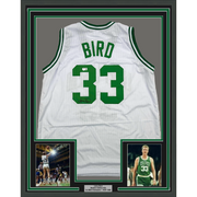Autographed Larry Bird Boston Celtics White Basketball Jersey