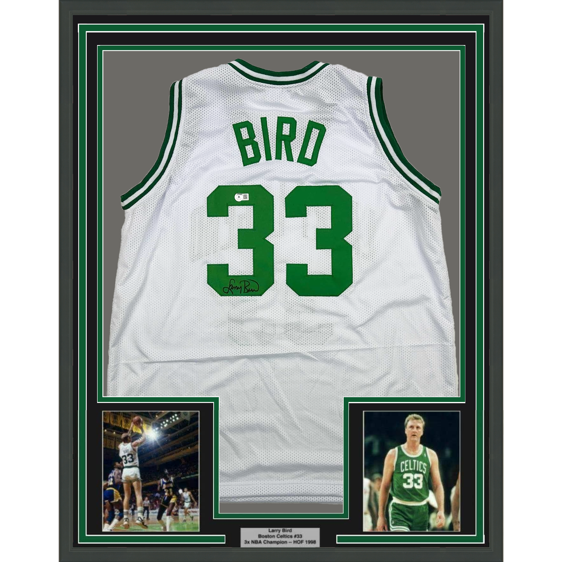 Autographed Larry Bird Boston Celtics White Basketball Jersey