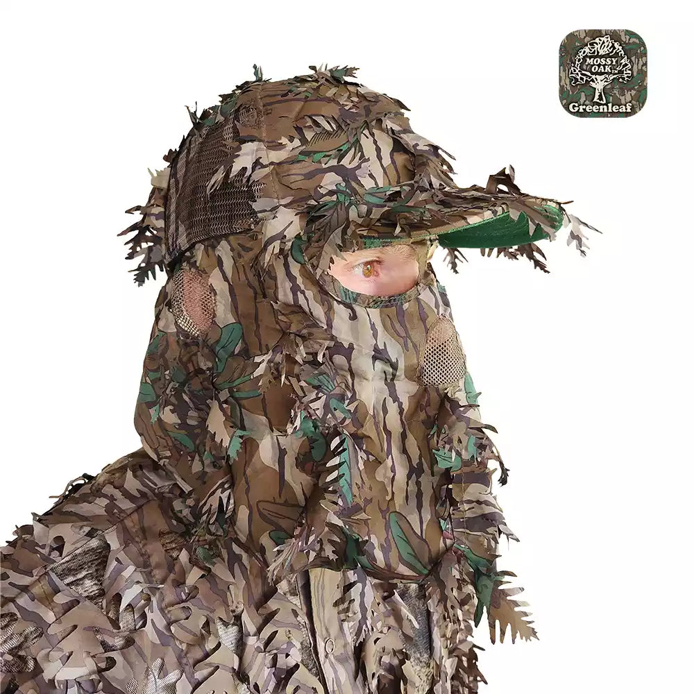 2-in-1 FRONT Leafy Face Mask and Camo Hat