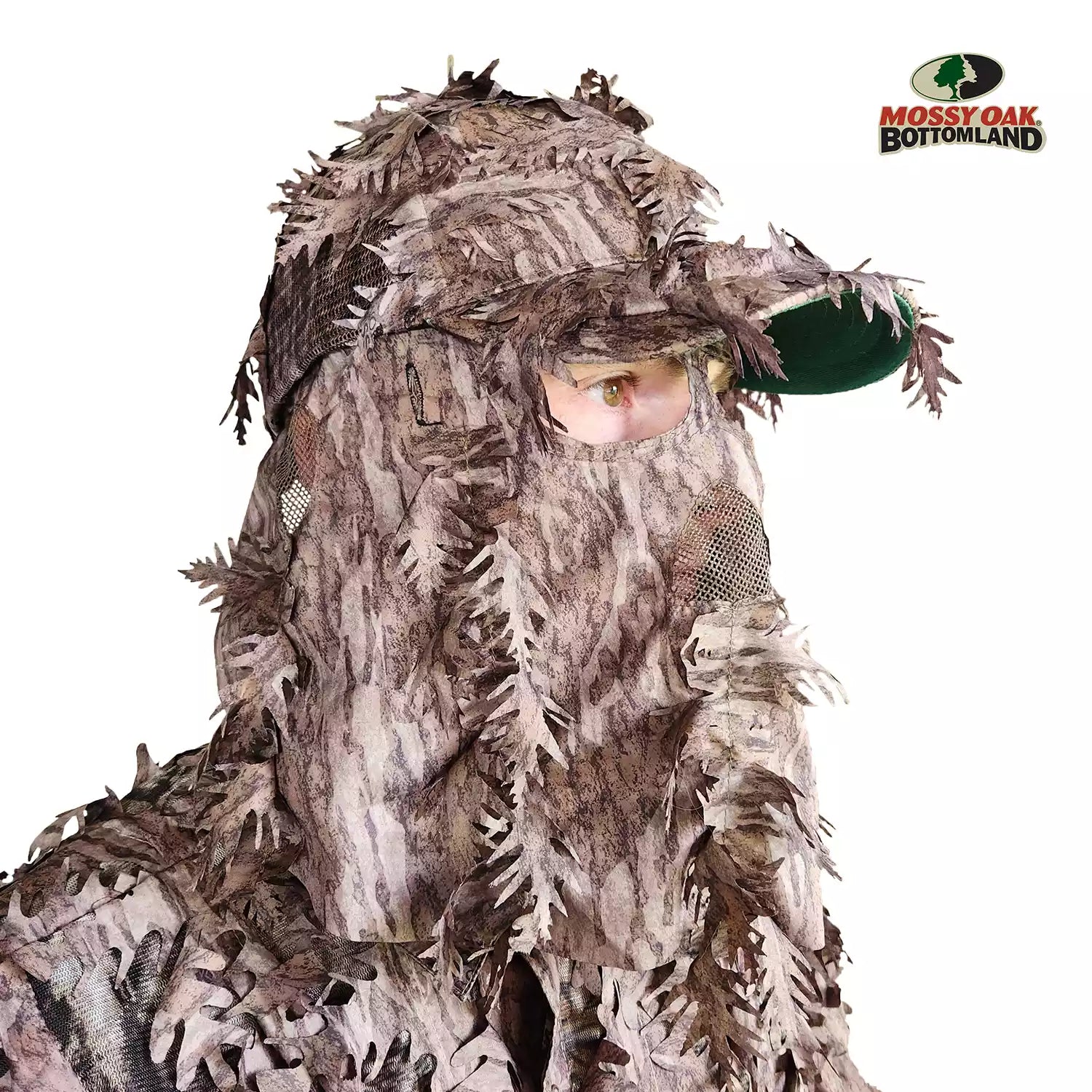 2-in-1 FRONT Leafy Face Mask and Camo Hat