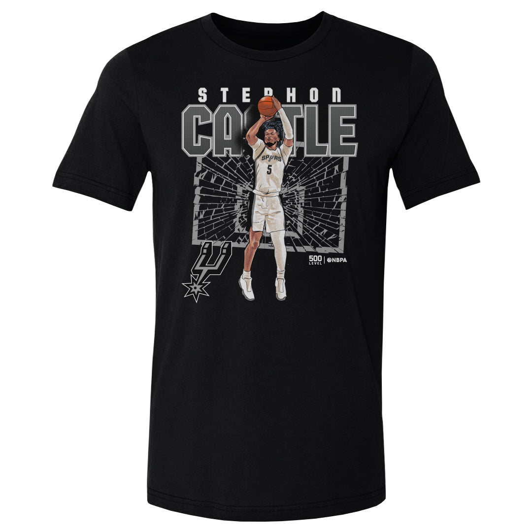 Stephon Castle San Antonio Spurs Shattered Wht Men's T-Shirt