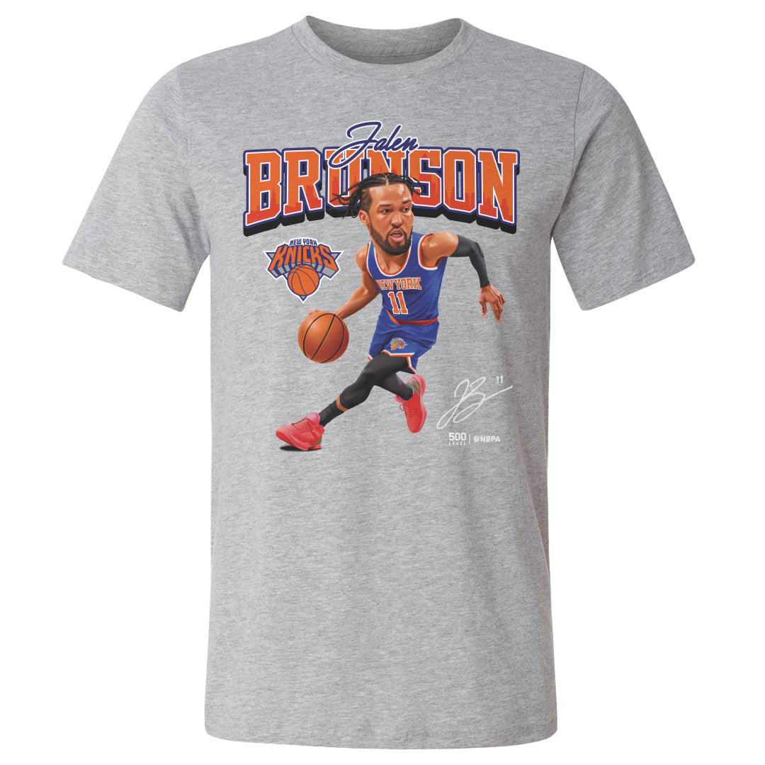 Jalen Brunson New York Knicks Caricature WHT T-Shirt