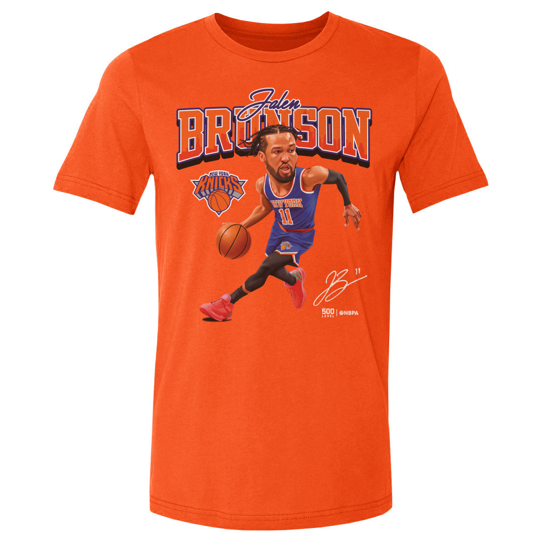 Jalen Brunson New York Knicks Caricature WHT T-Shirt