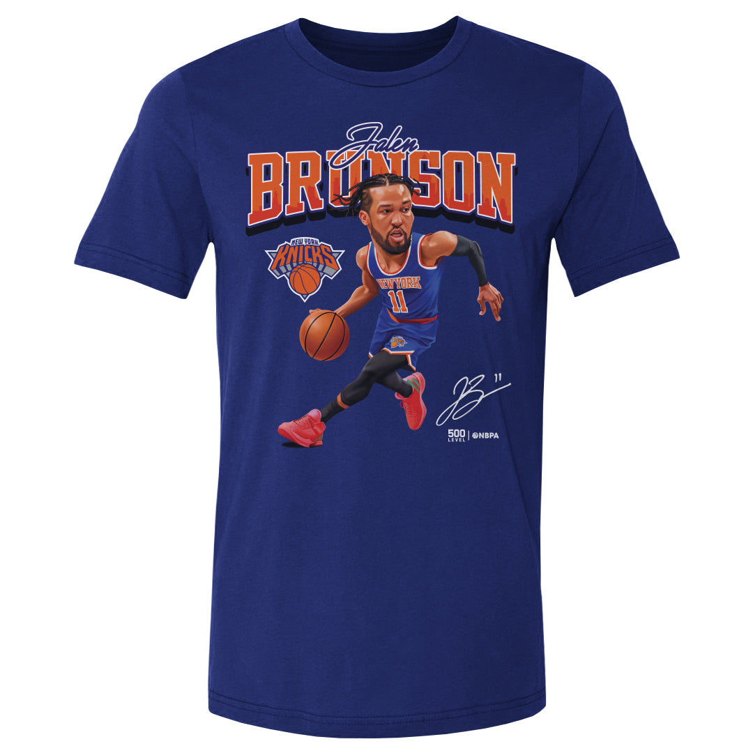 Jalen Brunson New York Knicks Caricature WHT T-Shirt