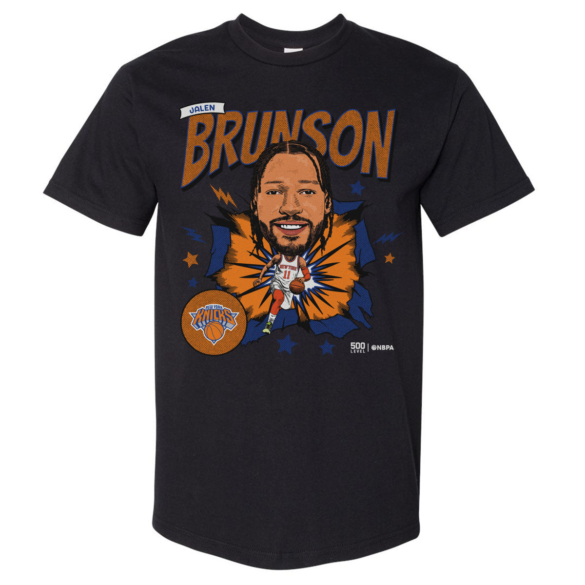 Jalen Brunson New York Knicks Caricature Retro WHT Men's T-Shirt