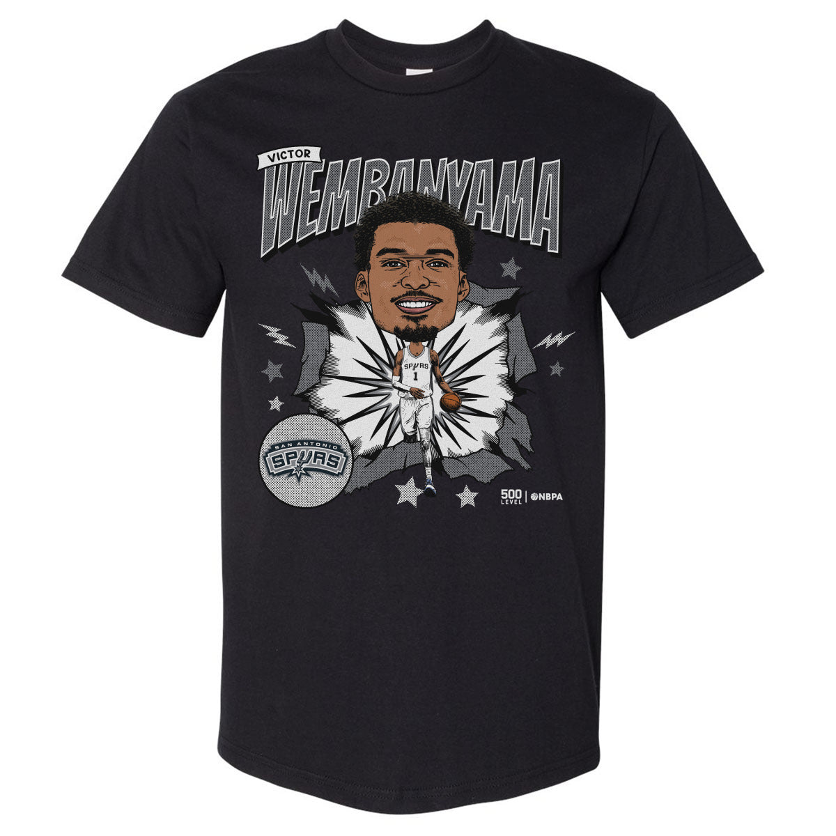Victor Wembanyama San Antonio Spurs Caricature WHT Men's T-Shirt