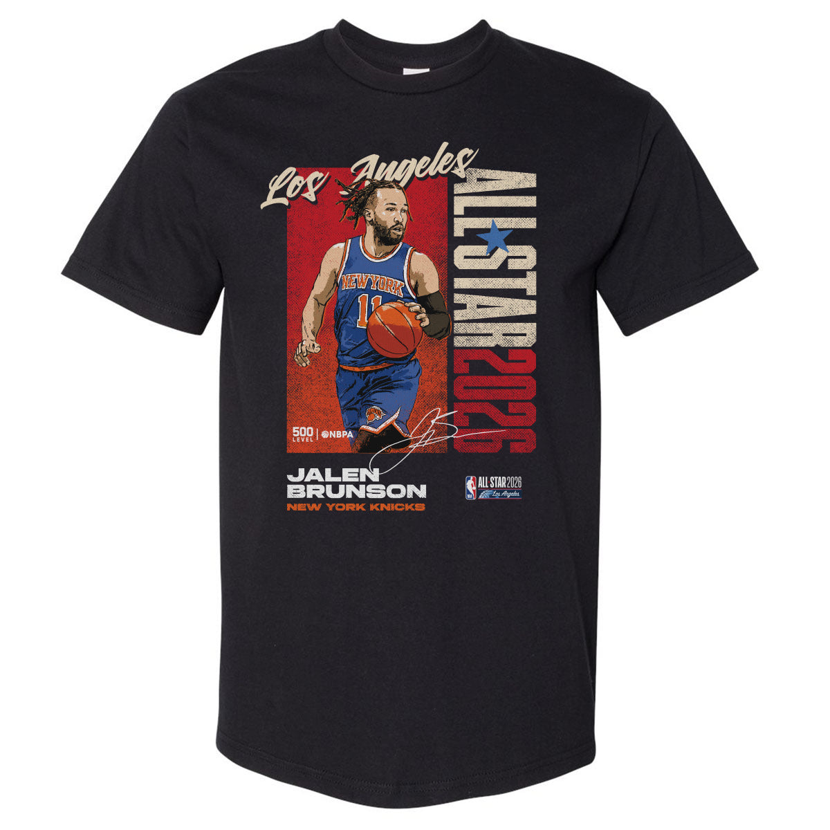 Jalen Brunson New York Knicks 2026 NBA All-star Vertical Wht Men's T-Shirt