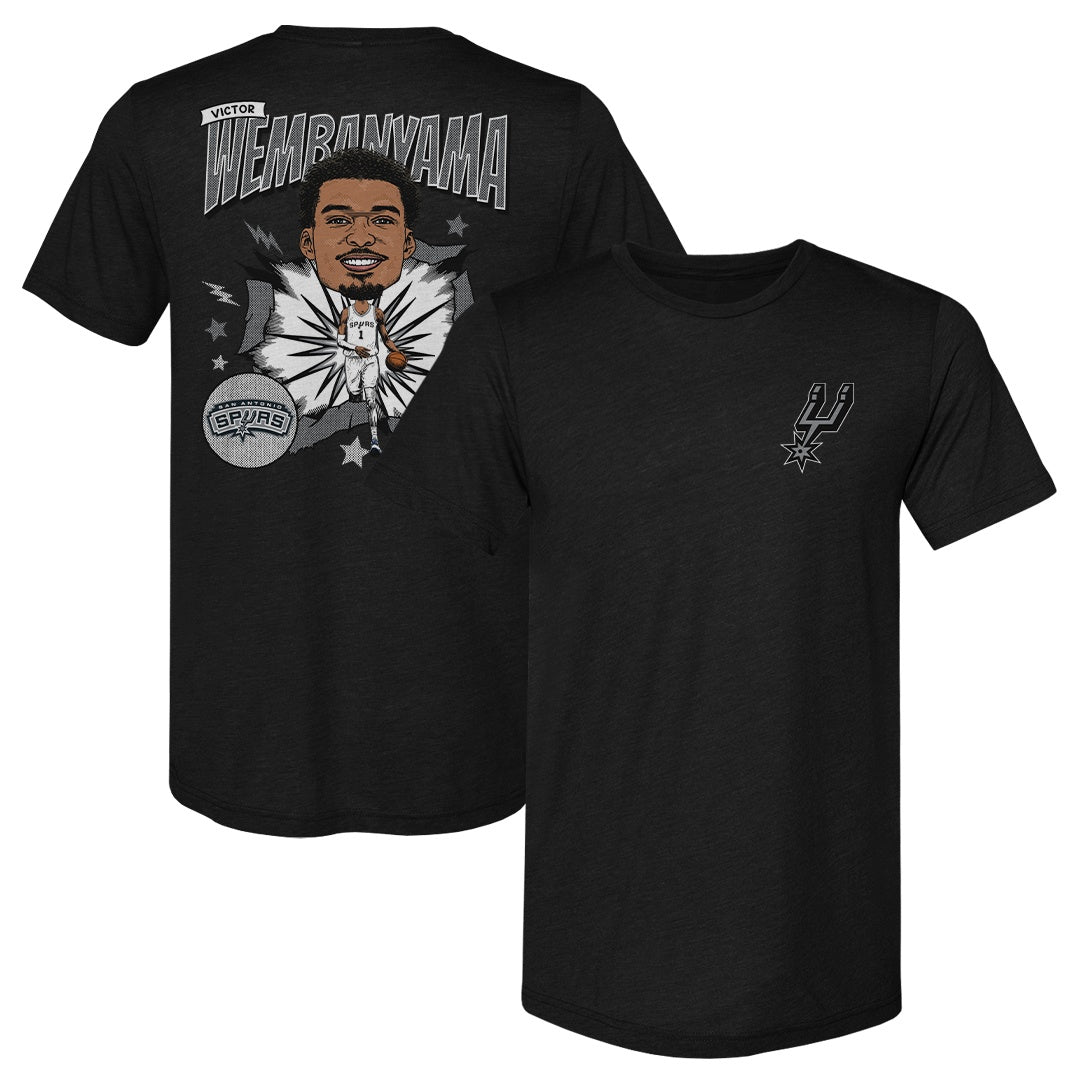Victor Wembanyama San Antonio Spurs Caricature F&B WHT Men's T-Shirt