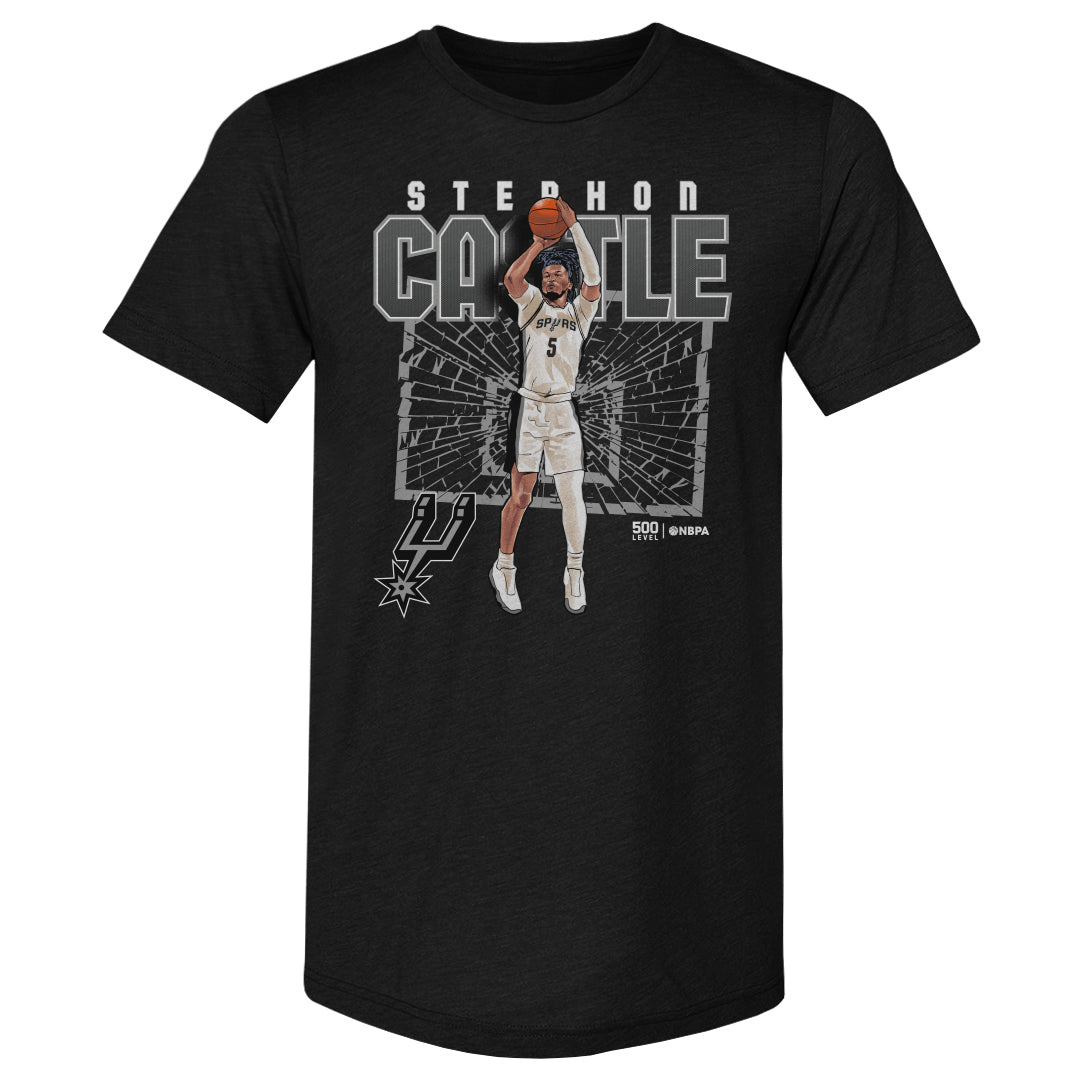 Stephon Castle San Antonio Spurs Shattered WHT Men's T-Shirt
