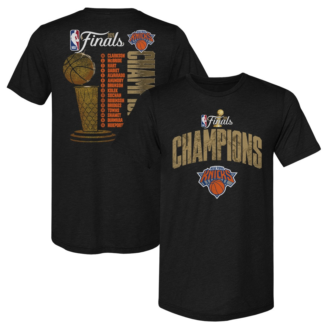 New York Knicks NBA Finals 2026 Champions Roster F&B WHT Men's T-Shirt