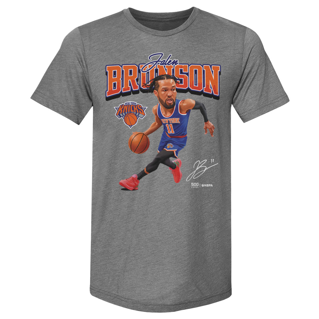 Jalen Brunson New York Knicks Caricature WHT T-Shirt