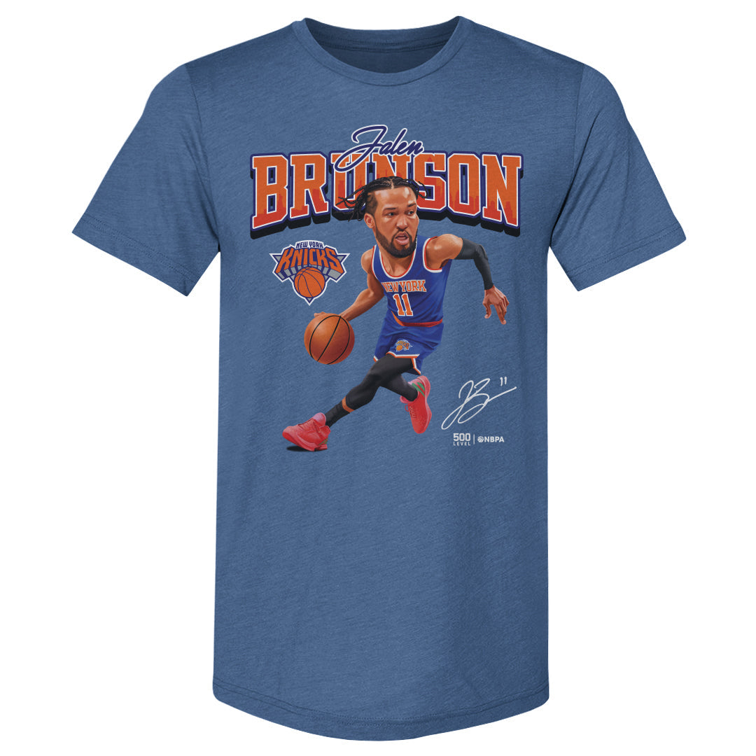 Jalen Brunson New York Knicks Caricature WHT T-Shirt