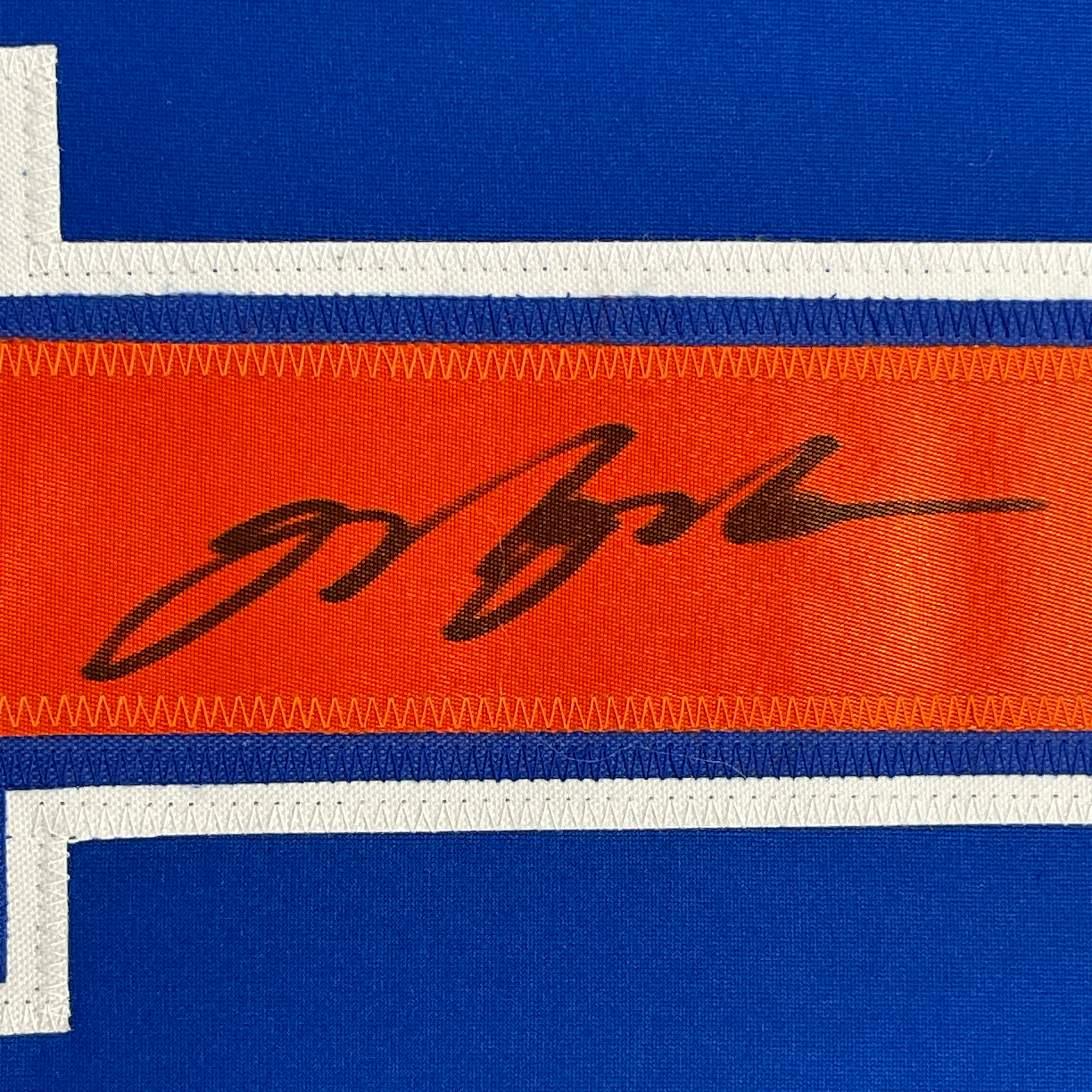 Autographed Framed Mark Messier Edmonton Blue Hockey Jersey