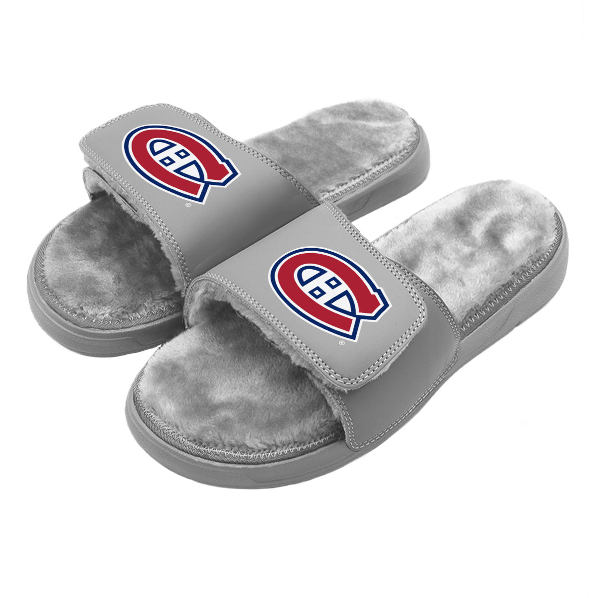 Montreal Canadiens Primary Grey Fur Slides