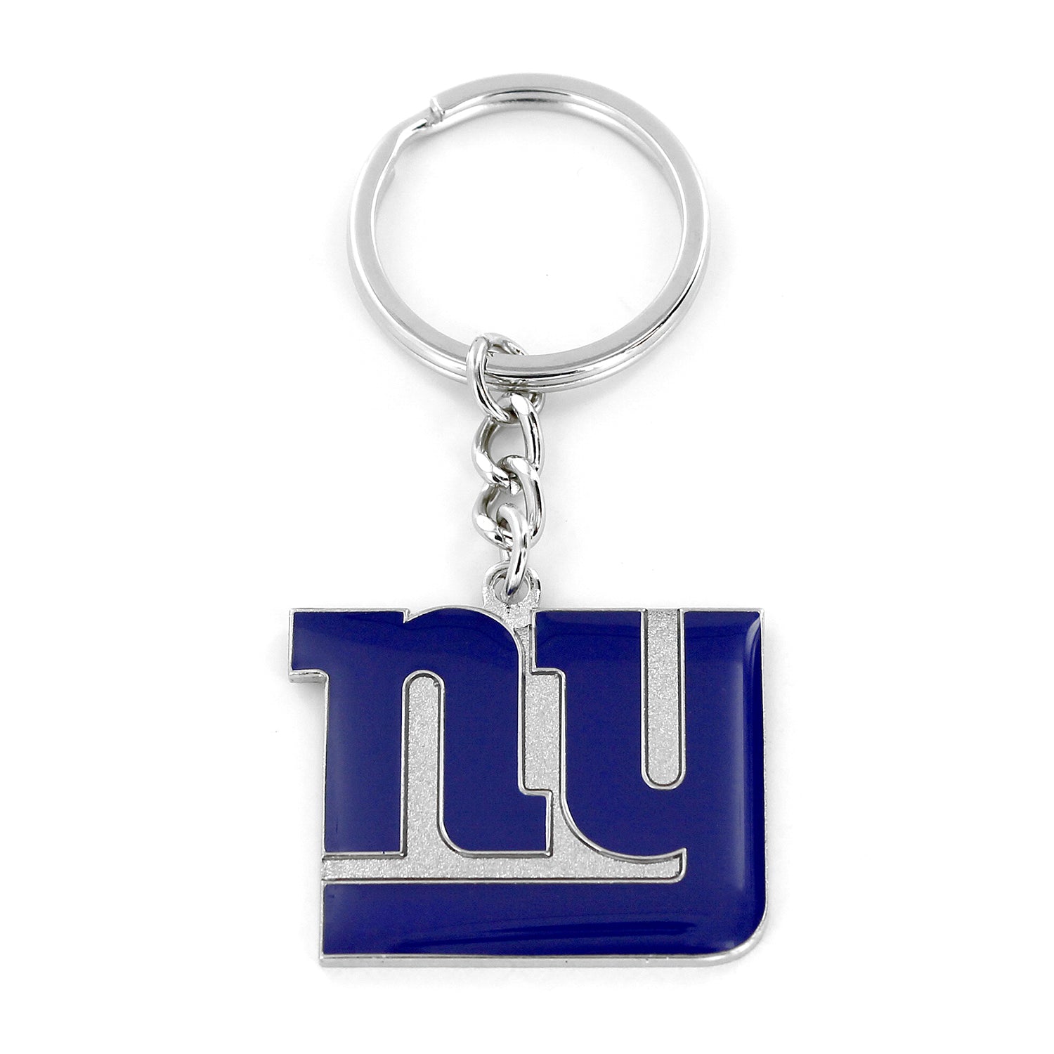 New York Giants Metal Logo Football Keychain Blue Only