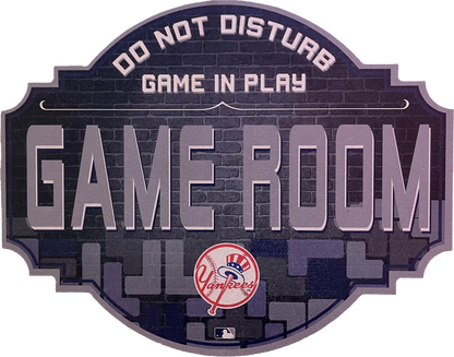 New York Yankees 12" Game Room Wood Sign