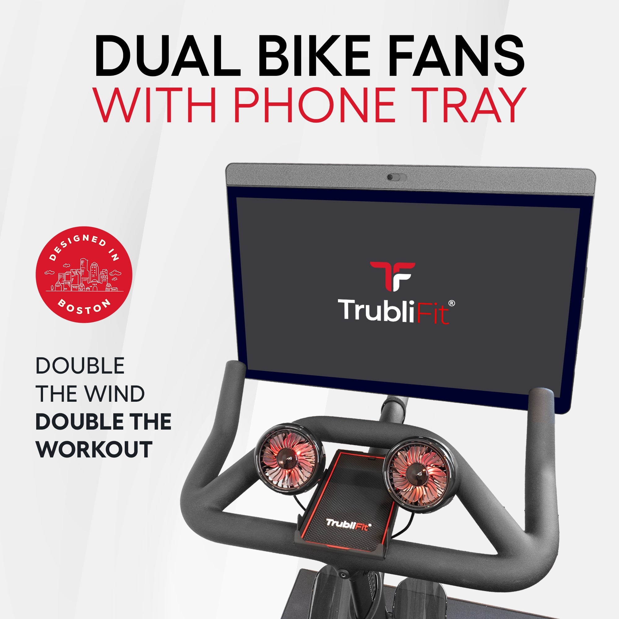 Dual Fans with Phone Tray for the Peloton Bikes