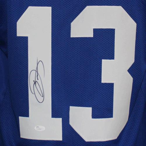 Autographed New York Giants Odell Beckham Jr. Blue #13 Custom Jersey