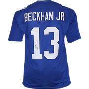 Autographed New York Giants Odell Beckham Jr. Blue #13 Custom Jersey