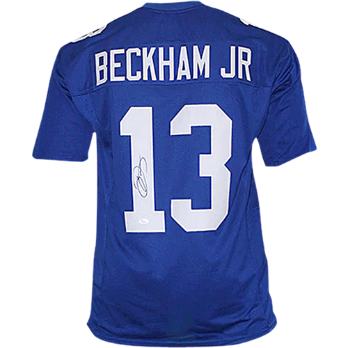 Autographed New York Giants Odell Beckham Jr. Blue #13 Custom Jersey