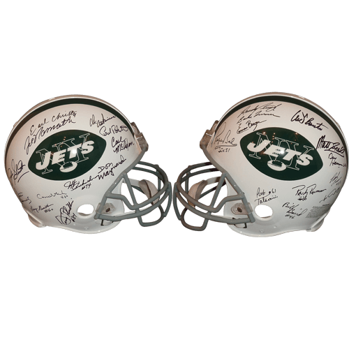 1969 New York Jets Super Bowl Team Autographed Jets (Throwback) Authentic Proline Helmet
