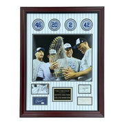Derek Jeter, Andy Pettitte, Jorge Posada & Mariano Rivera Autographed New York Yankees Deluxe Framed Cut Piece with Patches