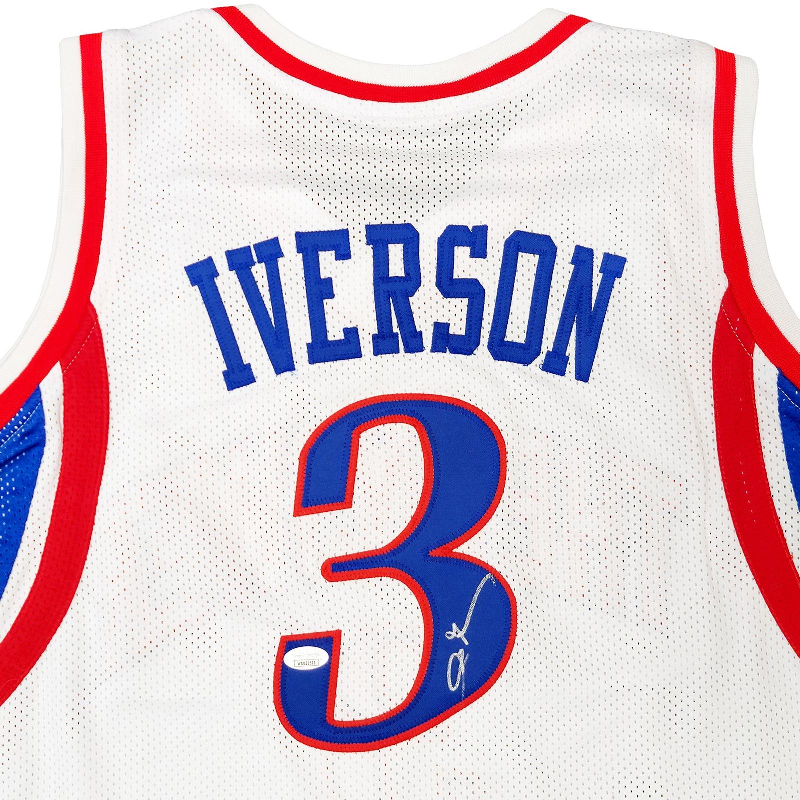 Autographed Allen Iverson Philadelphia (White #3) Custom Jersey