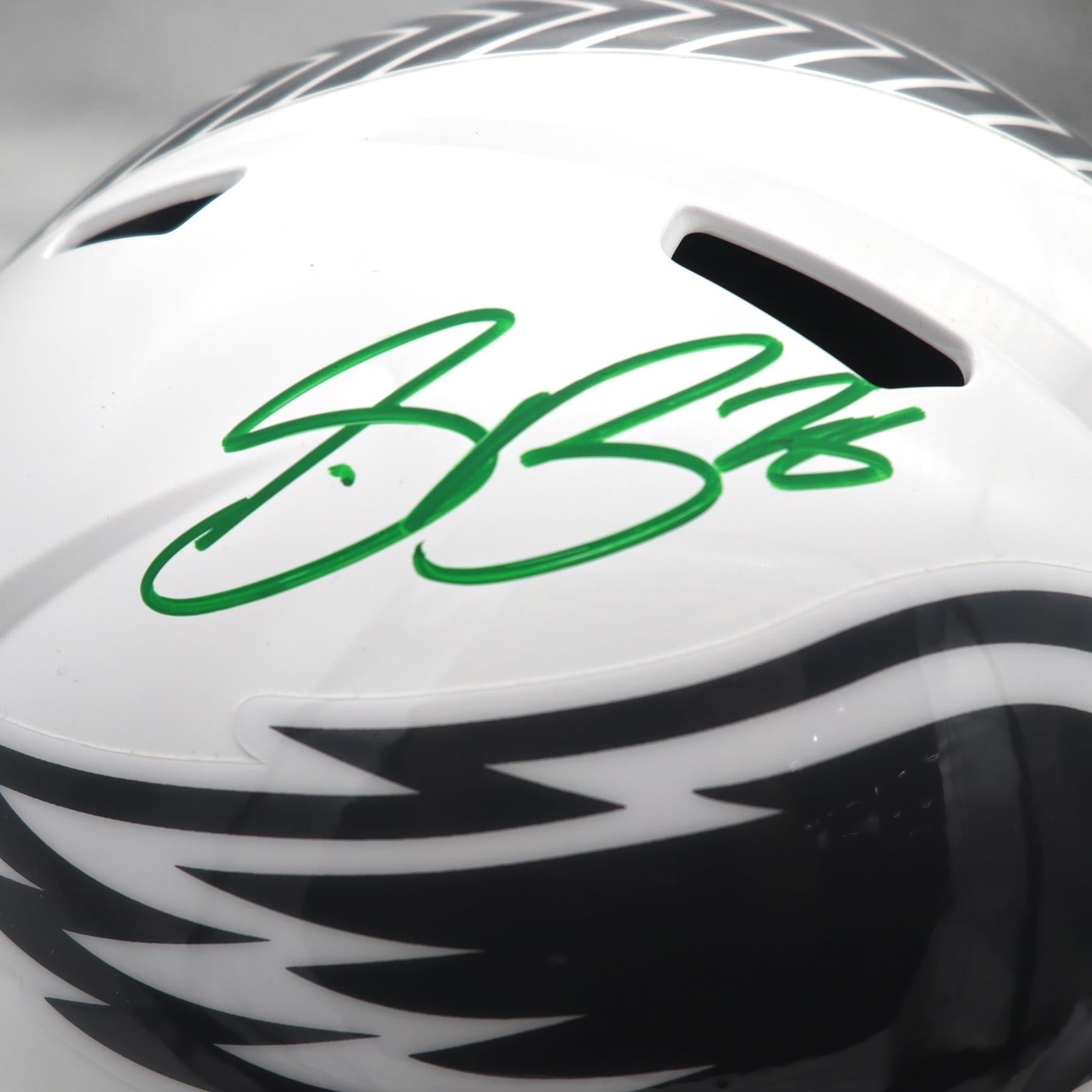 Autographed Philadelphia Eagles Saquon Barkley Salute To Service Full-Size Replica Helmet