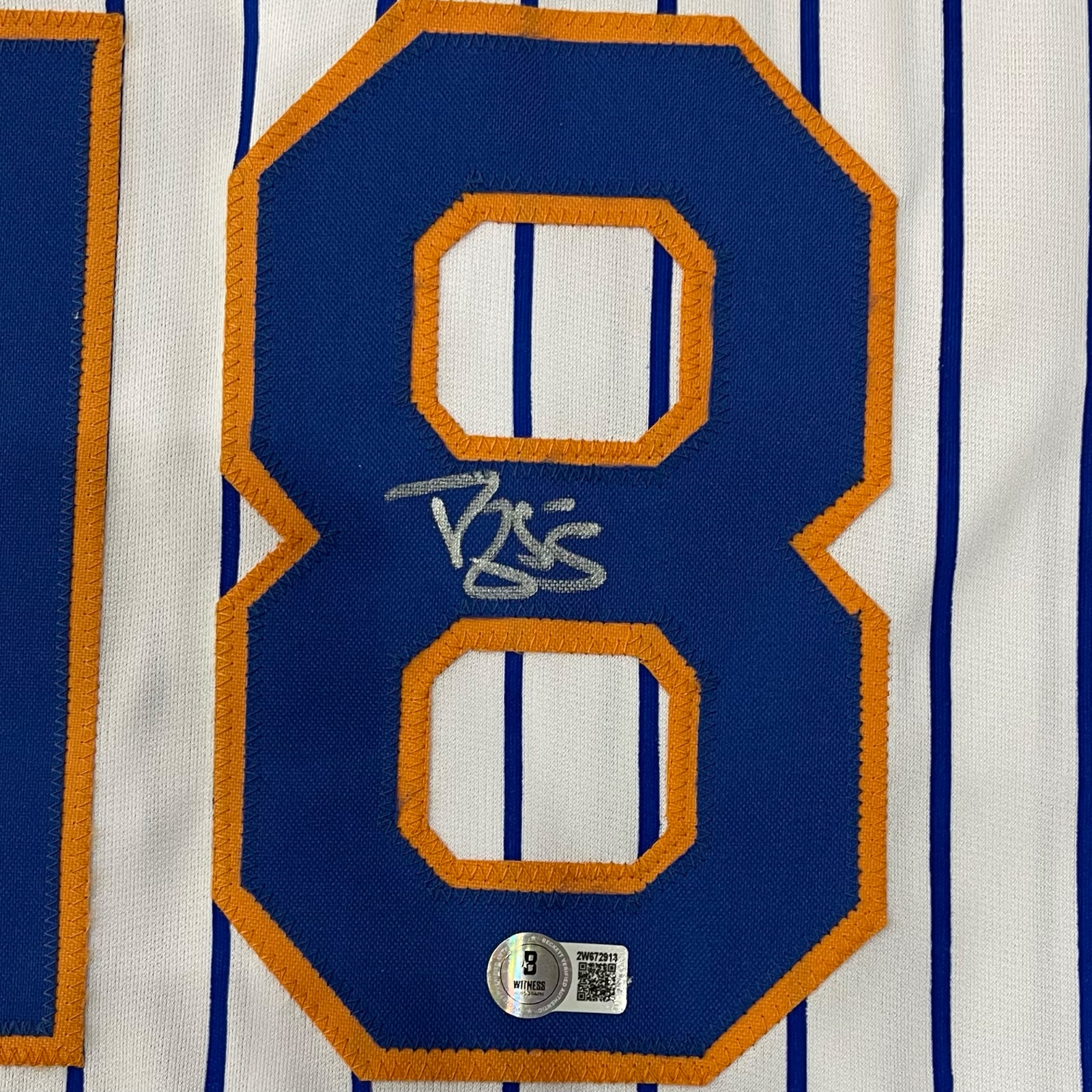 Autographed New York Mets Darryl Strawberry Custom Pinstripe Jersey