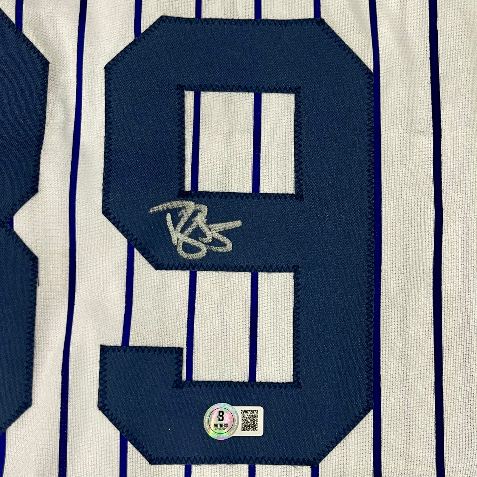 Autographed New York Yankees Darryl Strawberry Pinstripe Jersey