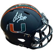 Autographed Miami Hurricanes Warren Sapp Black Nights Mini Helmet