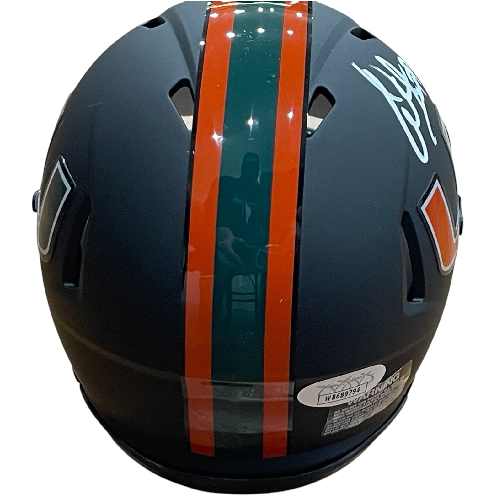 Autographed Miami Hurricanes Warren Sapp Black Nights Mini Helmet