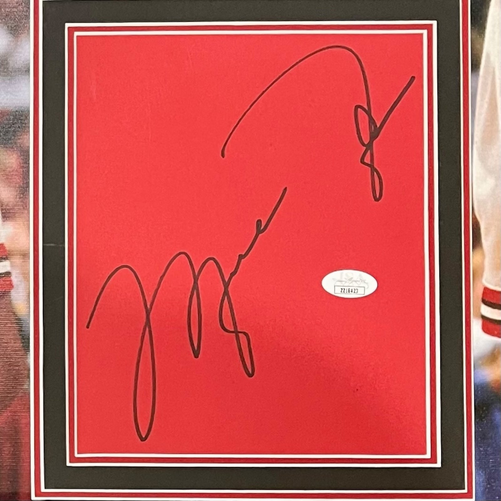 Autographed Michael Jordan & Scottie Pippen Deluxe Framed Chicago Bulls Full-Size Poster