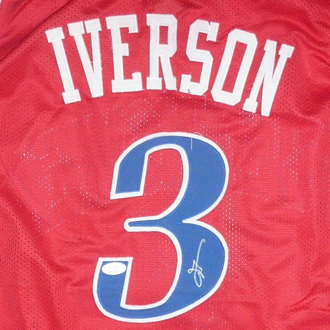 Allen Iverson Autographed Philadelphia (Red #3) Custom Basketball Jersey - JSA Allen Iverson Autographed Philadelphia (Red #3) Custom Basketball Jersey - JSA