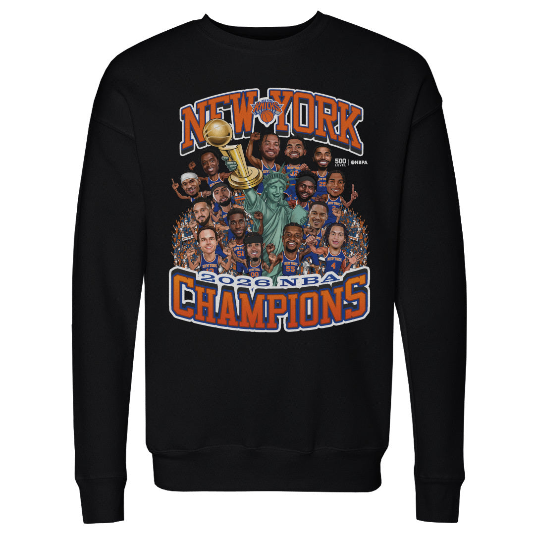 New York Knicks NBA Finals 2026 Champions Caricature Wht
