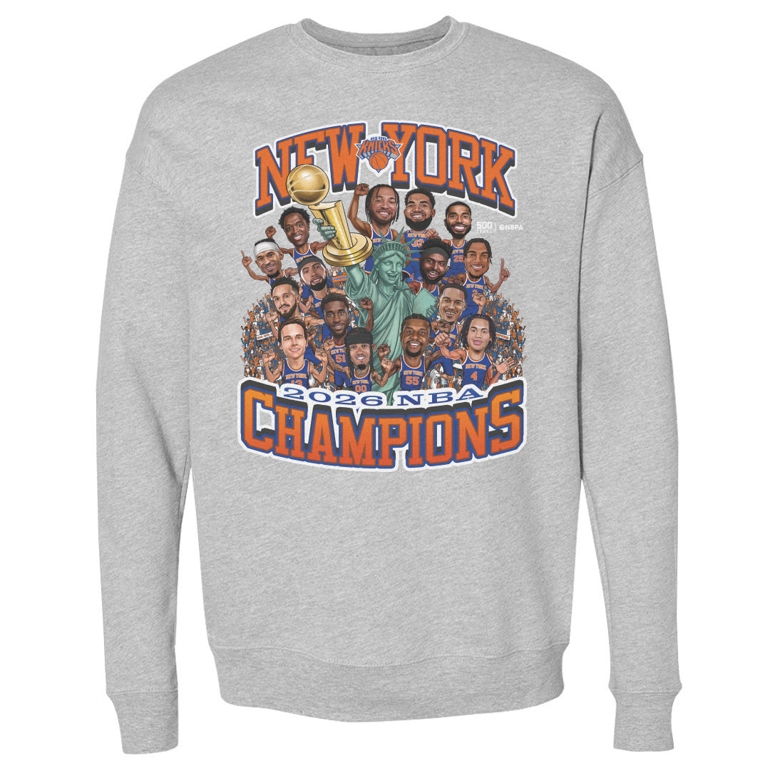 New York Knicks NBA Finals 2026 Champions Caricature Wht
